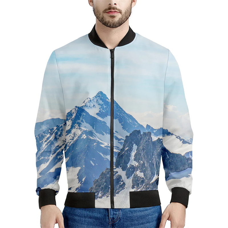 Quality Winter Clothing Bomber Jacket - Górskie kurtki bomberki z nadrukiem 3D
