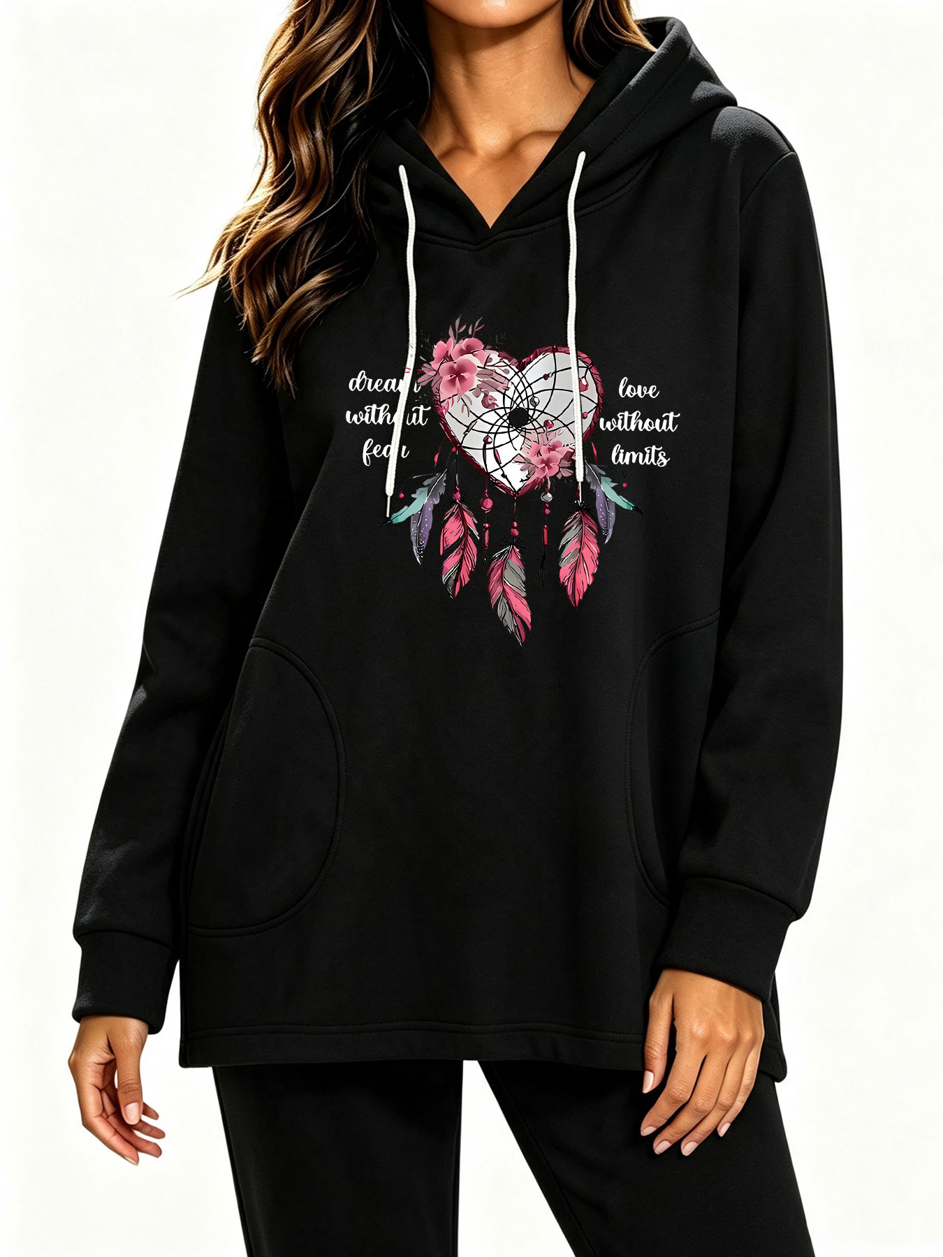 Winter Clothing English - Bluza z kapturem Love Dream Catcher
