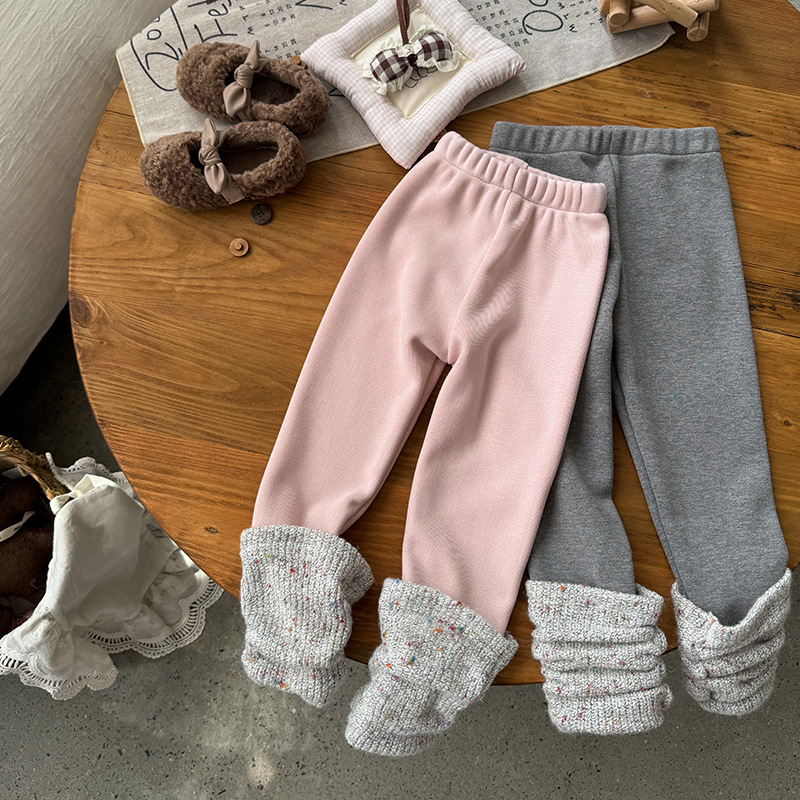 Winter Clothing Baby Girl - Dziewczynek legginsy dziecięce różowe spodnie spodnie
