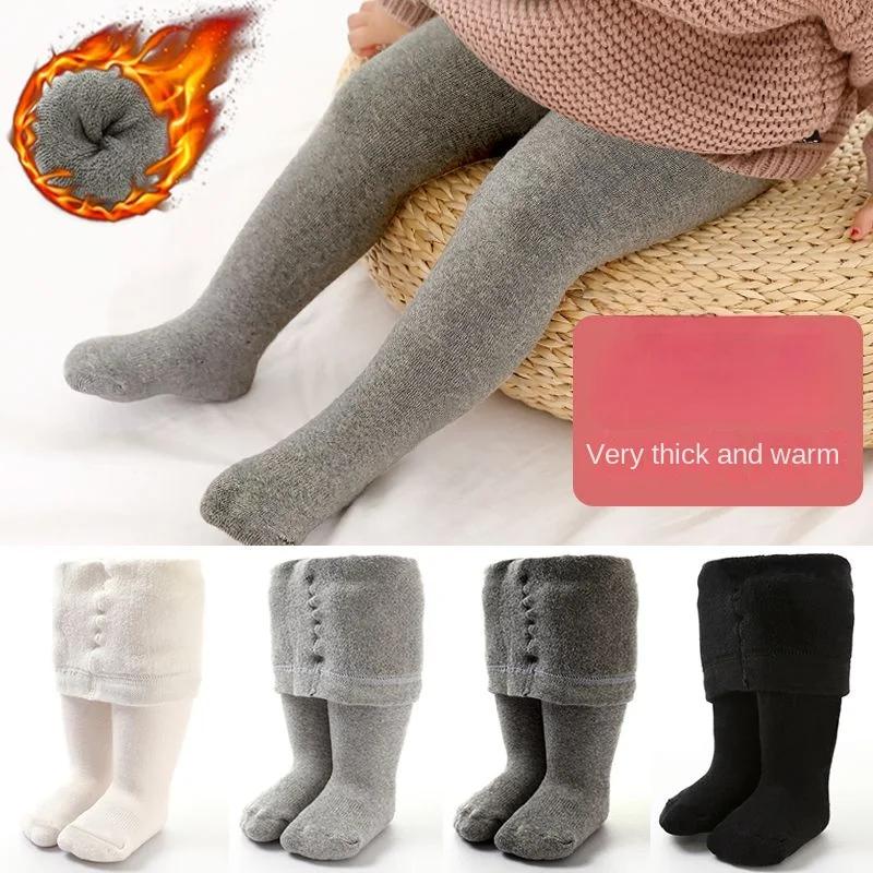 Winter Clothing Baby Girl - Rajstopy dziecięce zimowe jesienne jednokolorowe miękkie