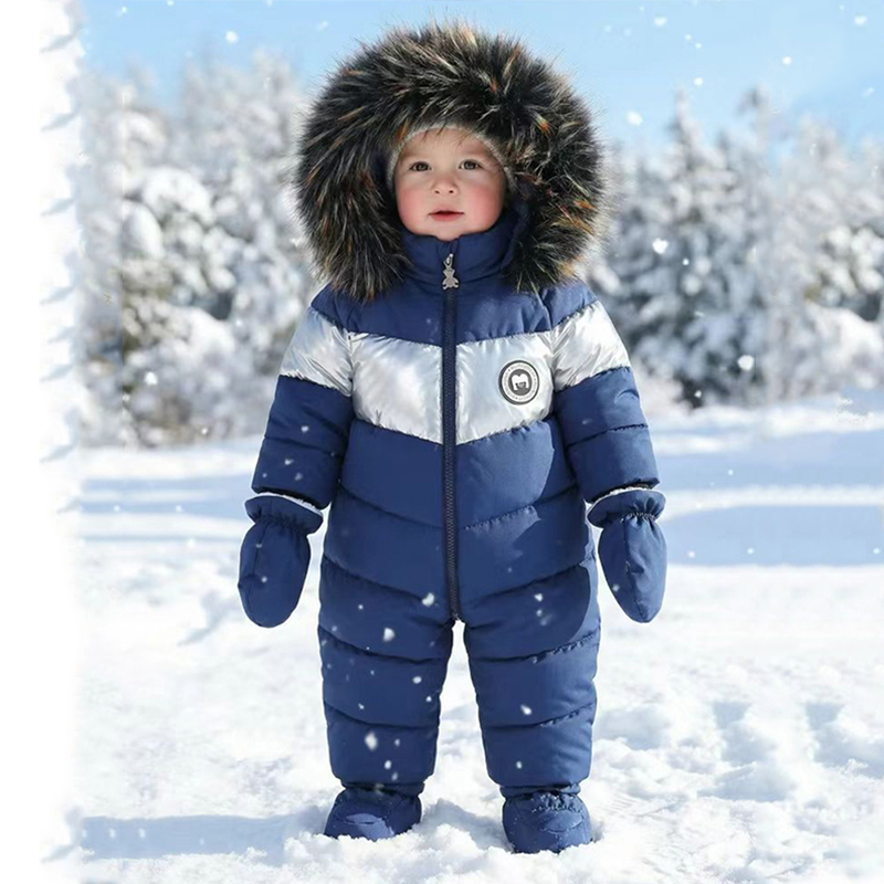 Winter Clothing Baby Girl - Zimowy kombinezon dla noworodka z rękawiczkami,