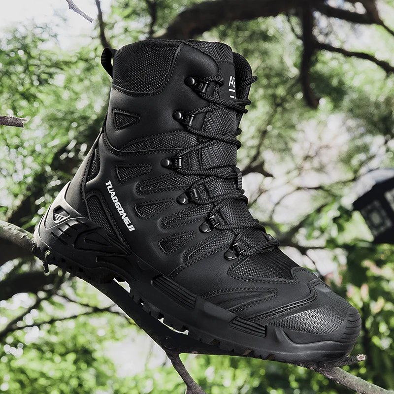 Winter Clothing Material - Męskie buty taktyczne trekkingowe outdoorowe, botki