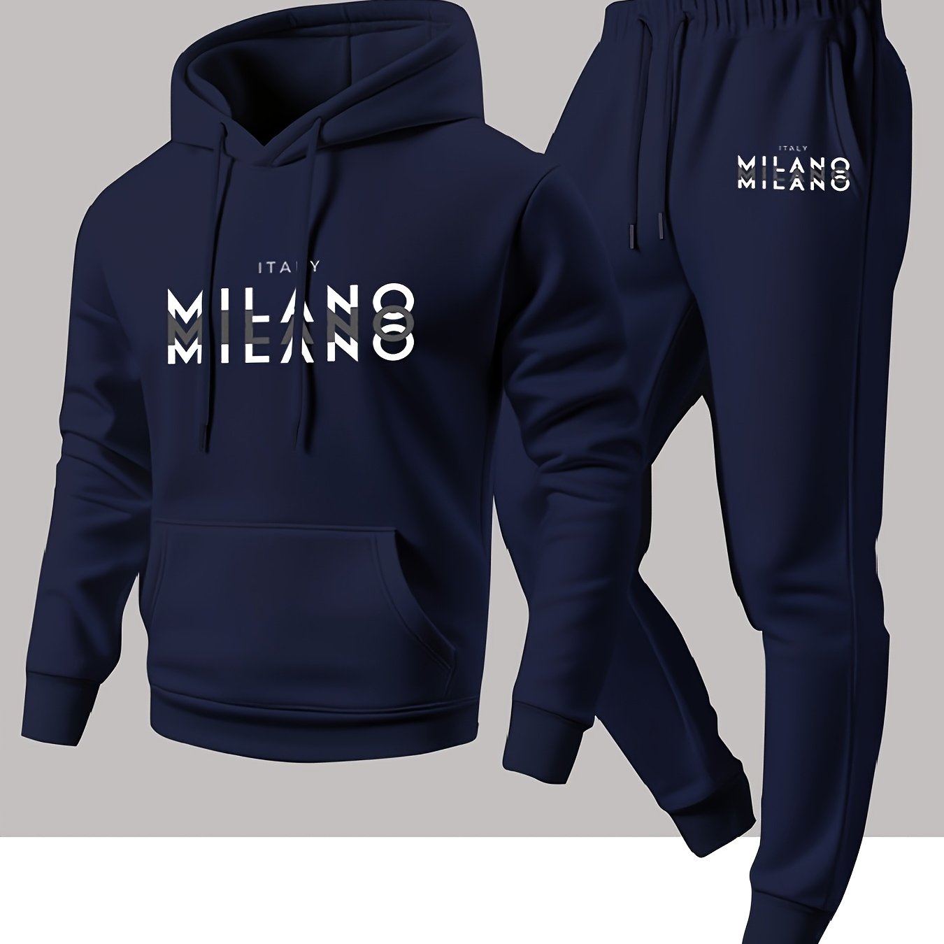 Winter Clothing Pants - Modny męski zestaw sportowy: bluza z