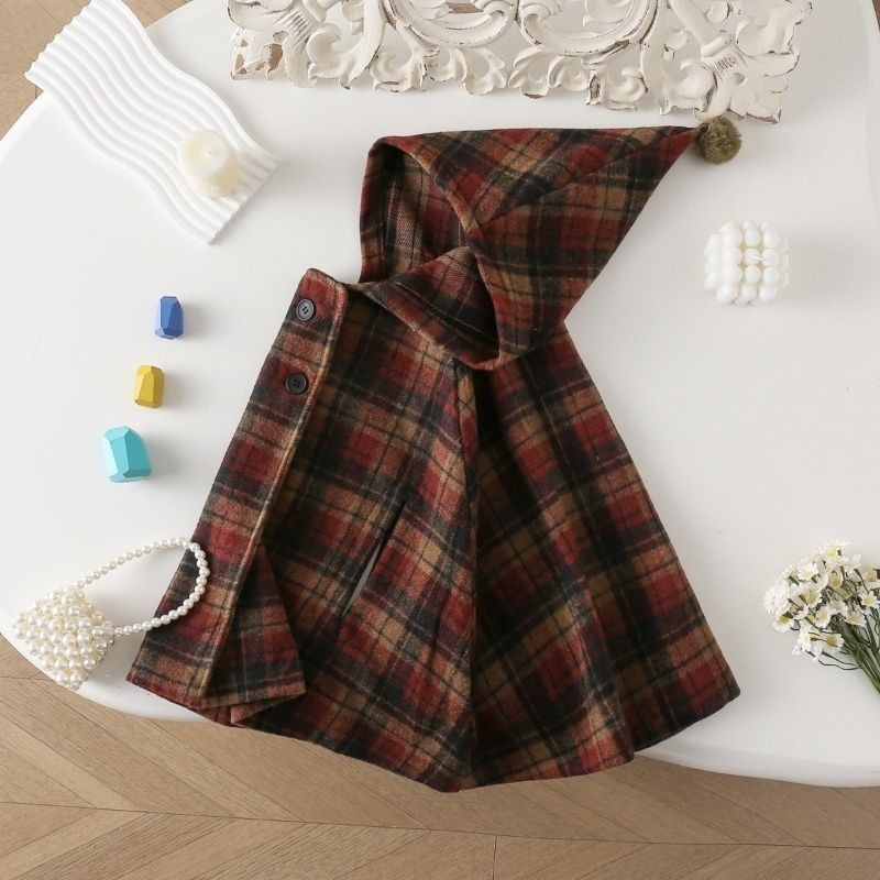 Dziewczęca peleryna w kratkę,  – Winter Clothing Baby Girl recenzja i cena