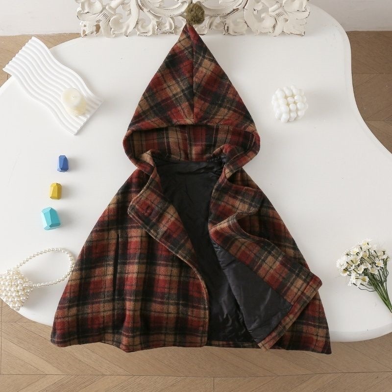 Dziewczęca peleryna w kratkę,  – Winter Clothing Baby Girl recenzja i cena