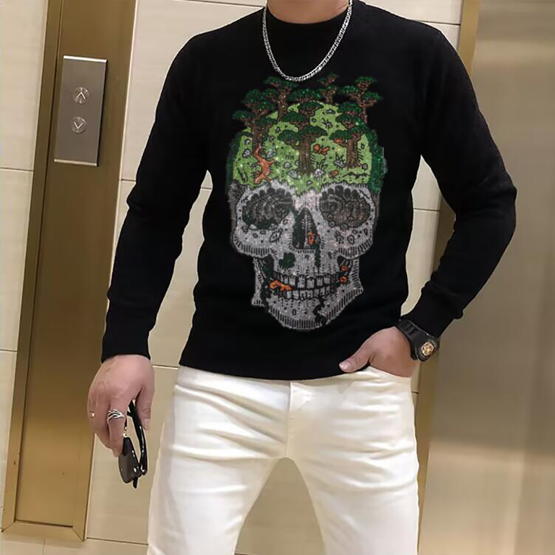 Sweter męski sweter modna mark – Winter Clothing English recenzja i cena
