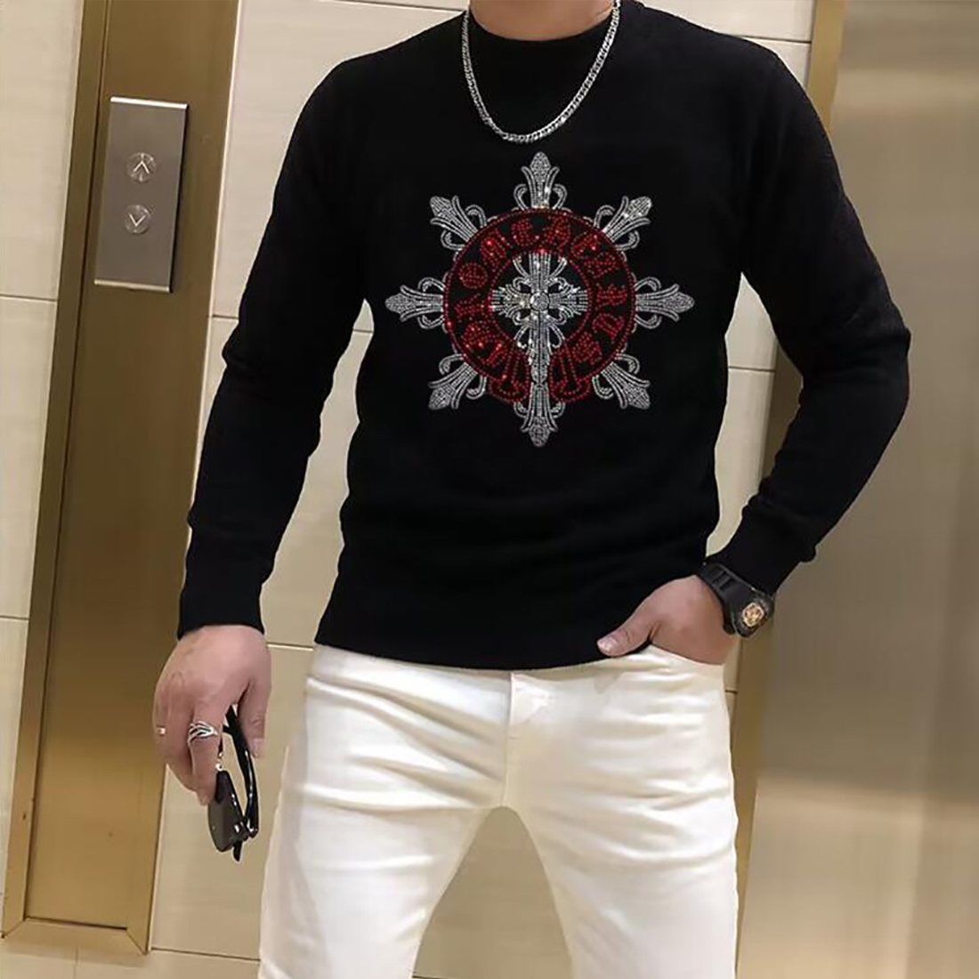 Sweter męski sweter modna mark – Winter Clothing English recenzja i cena